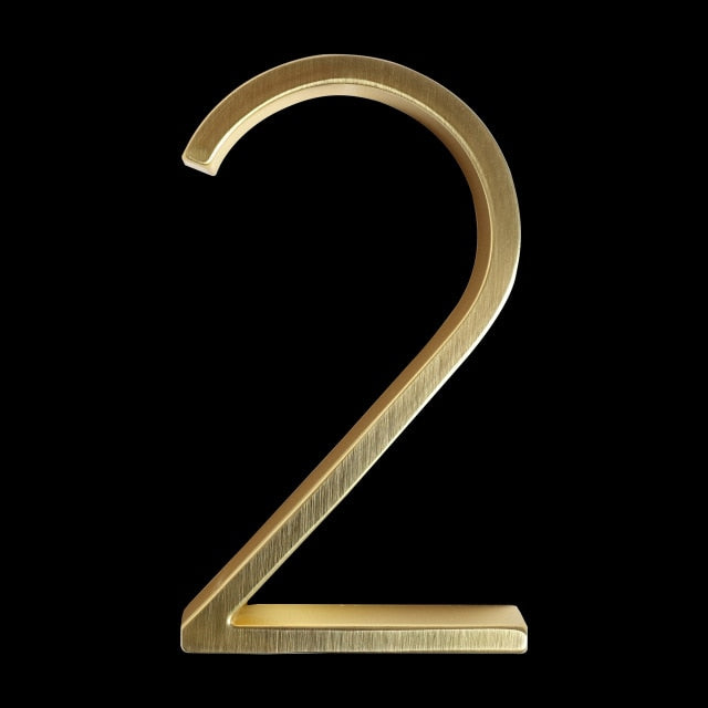 Modern Gold House Numbers Outdoor Address Sign
