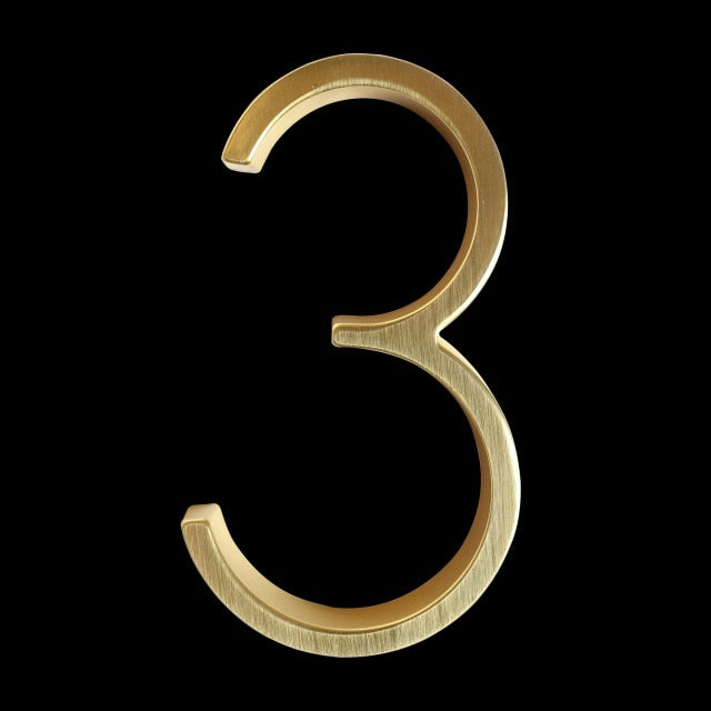 Modern Gold House Numbers Outdoor Address Sign