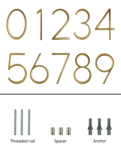 Modern Gold House Numbers Outdoor Address Sign