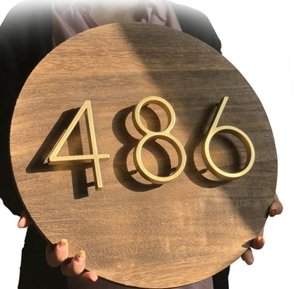 Modern Gold House Numbers Outdoor Address Sign