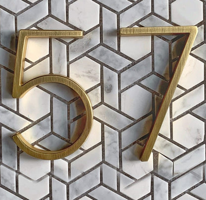 Modern Gold House Numbers Outdoor Address Sign