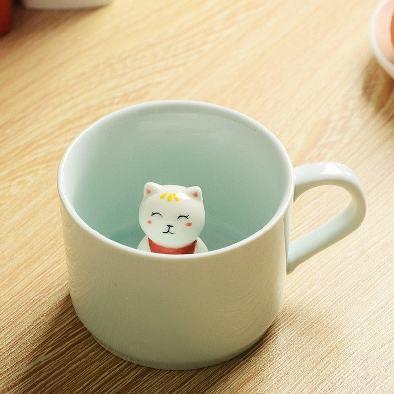 3D Cartoon Animal Ceramic Mug Cute Coffee Cup