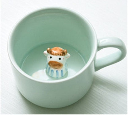 3D Cartoon Animal Ceramic Mug Cute Coffee Cup