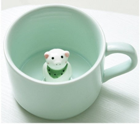 3D Cartoon Animal Ceramic Mug Cute Coffee Cup