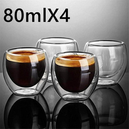 Double Wall Glass Espresso Cup Insulated Mug