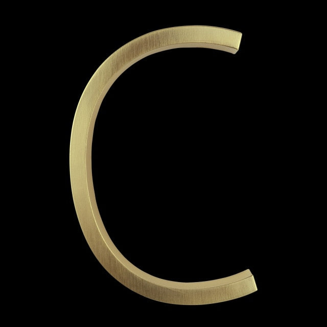 Modern Gold House Numbers Outdoor Address Sign
