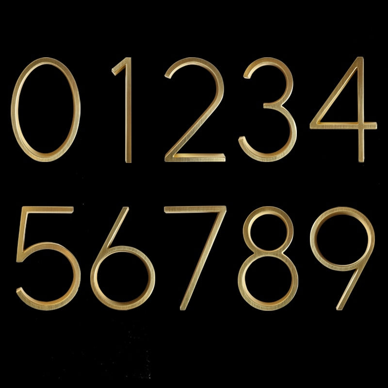 Modern Gold House Numbers Outdoor Address Sign