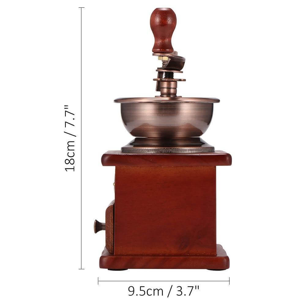 Manual Wooden Coffee Grinder Antique Hand Crank