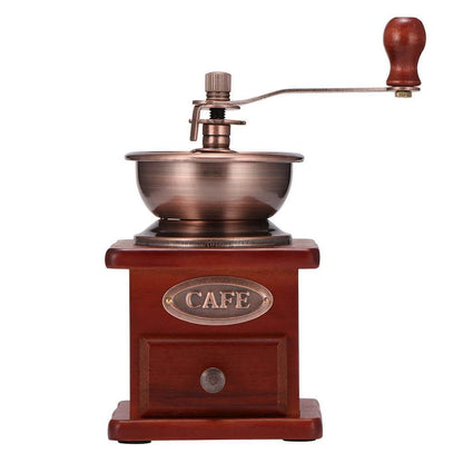 Manual Wooden Coffee Grinder Antique Hand Crank