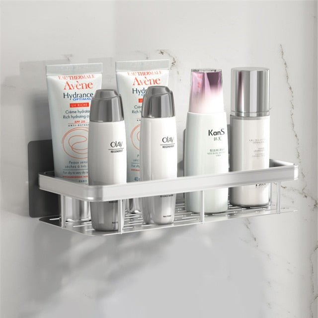 Metal Suction Cup Bathroom Shelf – No Drilling, Tool-Free Install | Single & Sets
