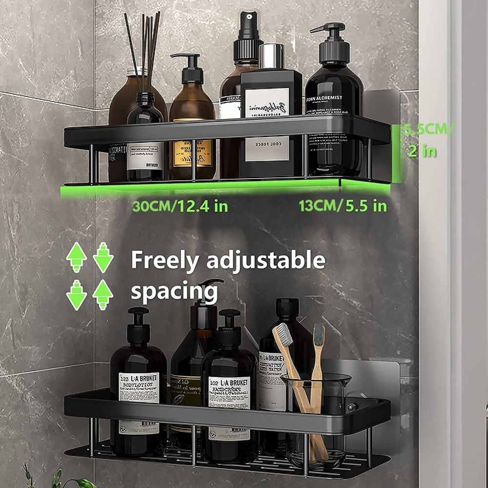 Metal Suction Cup Bathroom Shelf – No Drilling, Tool-Free Install | Single & Sets