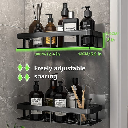 Metal Suction Cup Bathroom Shelf – No Drilling, Tool-Free Install | Single & Sets