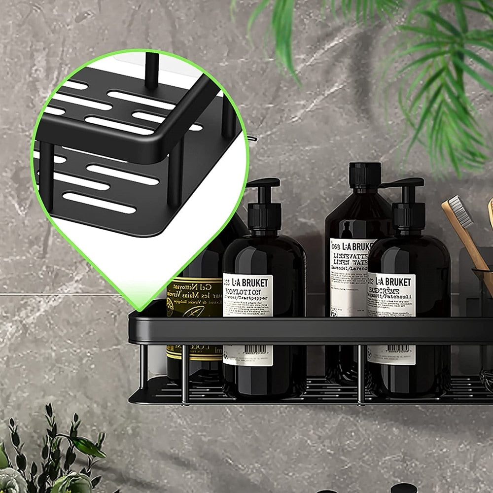 Metal Suction Cup Bathroom Shelf – No Drilling, Tool-Free Install | Single & Sets