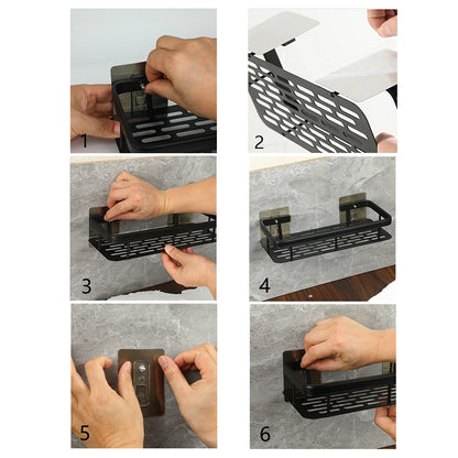 Metal Suction Cup Bathroom Shelf – No Drilling, Tool-Free Install | Single & Sets