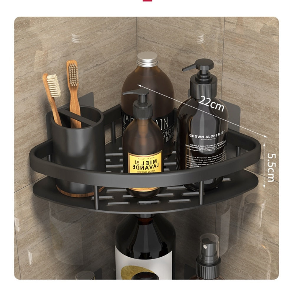 Metal Suction Cup Bathroom Shelf – No Drilling, Tool-Free Install | Single & Sets