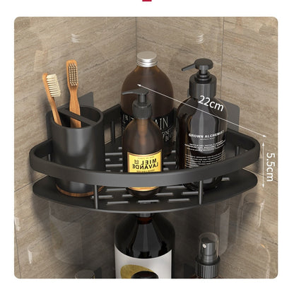 Metal Suction Cup Bathroom Shelf – No Drilling, Tool-Free Install | Single & Sets