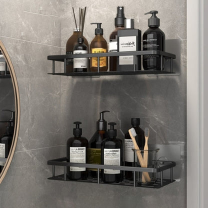 Metal Suction Cup Bathroom Shelf – No Drilling, Tool-Free Install | Single & Sets