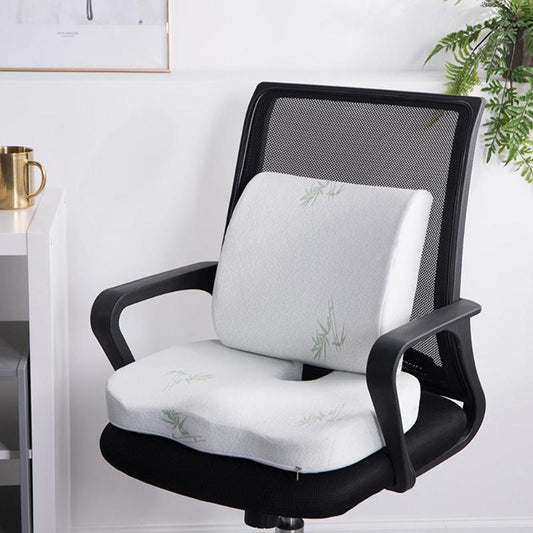 Back & Seat Cushion – Memory Foam Lumbar Support for Chairs