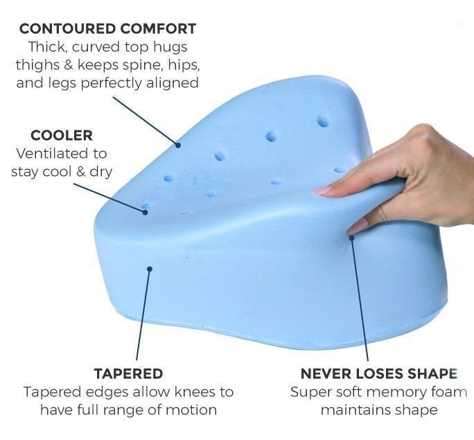 Orthopedic Memory Foam Leg Pillow for Side Sleepers - Relieve Back, Hip, and Knee Pain