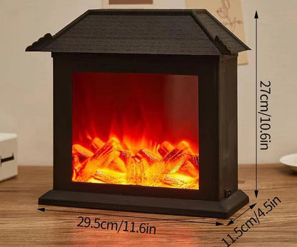 Retro Fireplace Lantern - Flickering Flame Light
