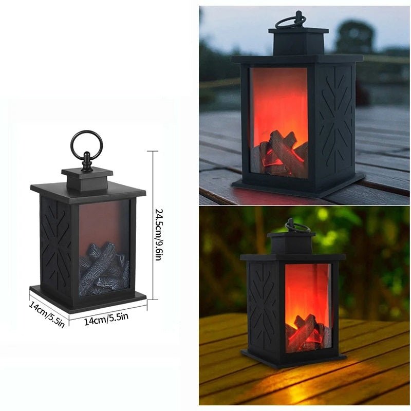 Retro Fireplace Lantern - Flickering Flame Light