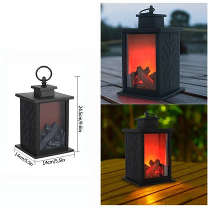 Retro Fireplace Lantern - Flickering Flame Light