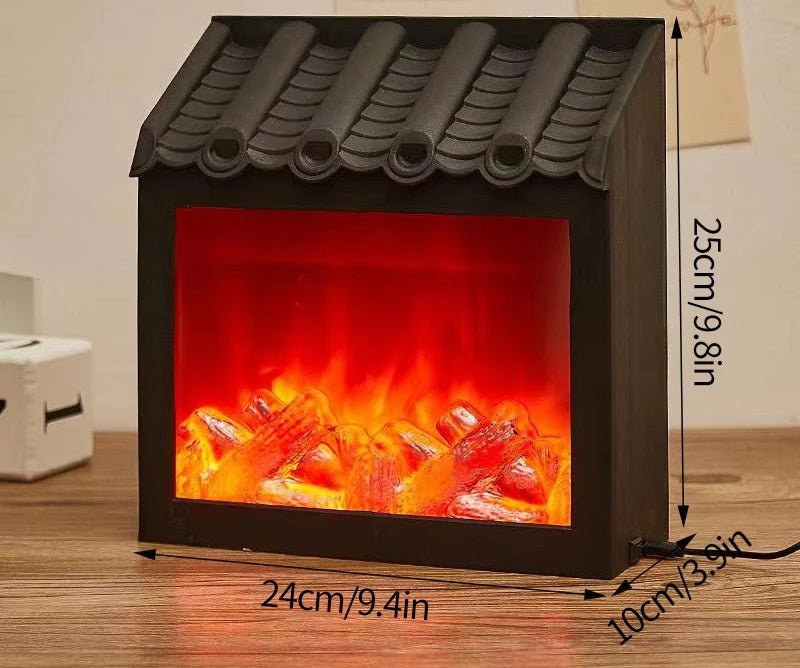 Retro Fireplace Lantern - Flickering Flame Light