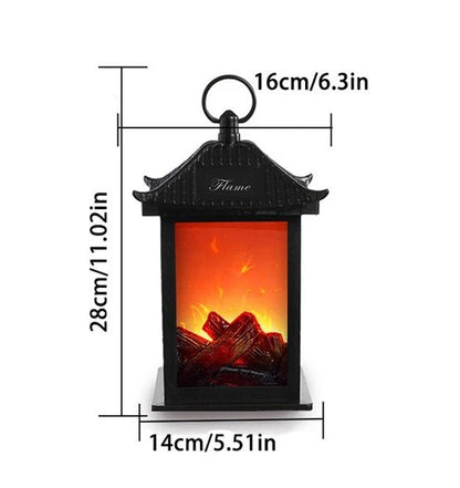 Retro Fireplace Lantern - Flickering Flame Light