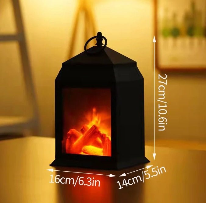 Retro Fireplace Lantern - Flickering Flame Light