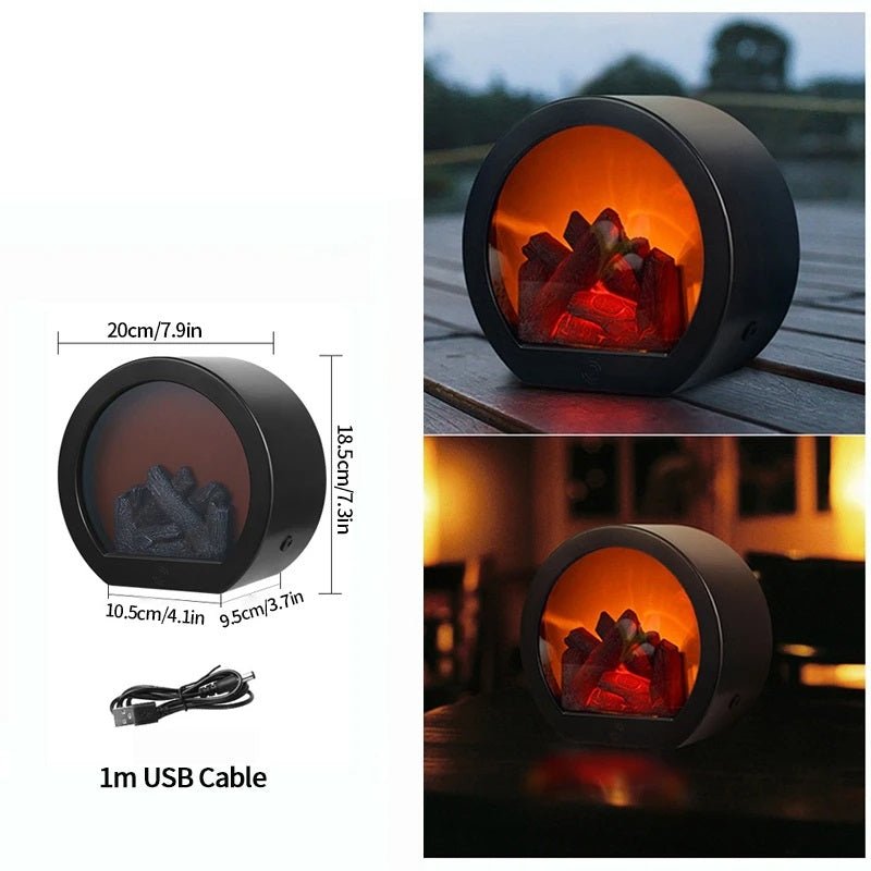 Retro Fireplace Lantern - Flickering Flame Light