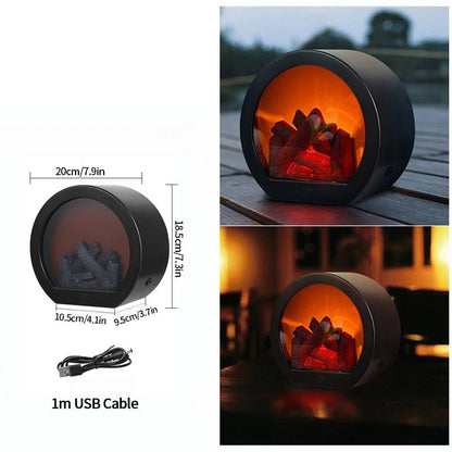 Retro Fireplace Lantern - Flickering Flame Light