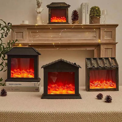 Retro Fireplace Lantern - Flickering Flame Light