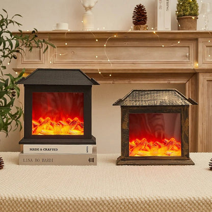 Retro Fireplace Lantern - Flickering Flame Light