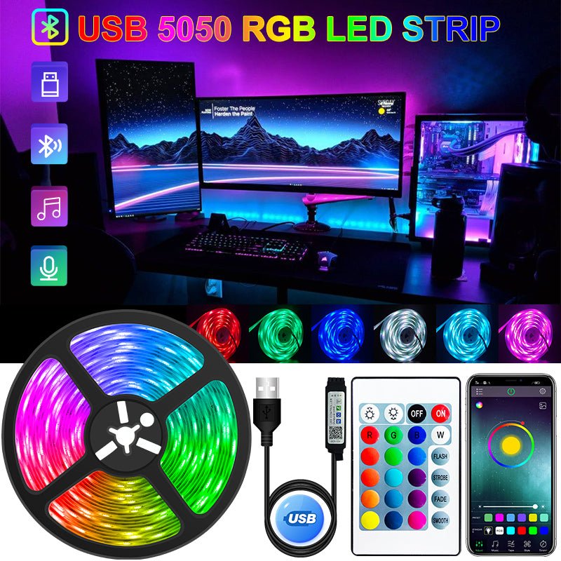 RGB LED Strip Lights - Color Changing Backlight