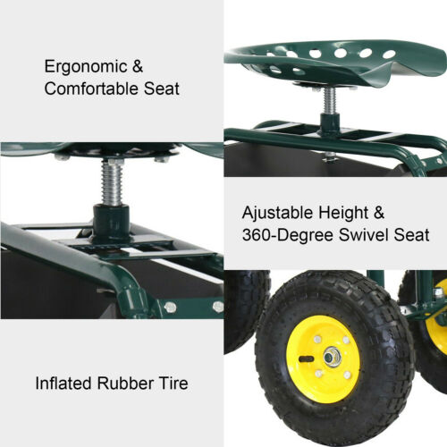 Rolling Garden Cart Seat image 2