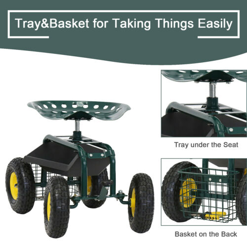 Rolling Garden Cart Seat image 3