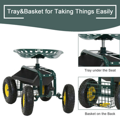Rolling Garden Cart Seat image 3
