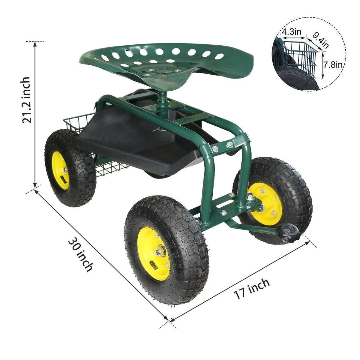 Rolling Garden Cart Seat image 4