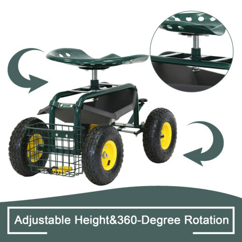 Rolling Garden Cart Seat image 5