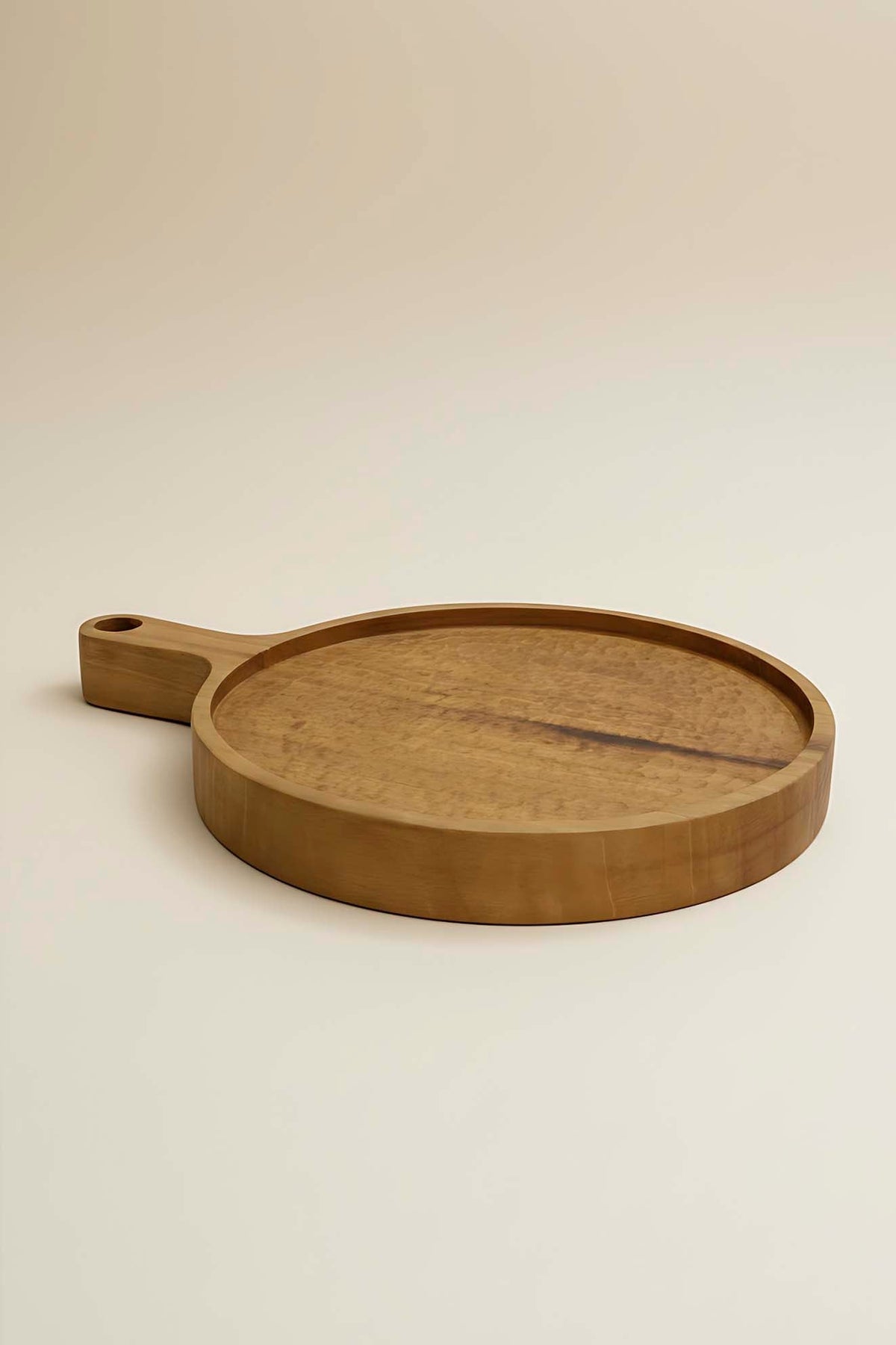 Carved Chestnut Wood Round Serving Board – image 3