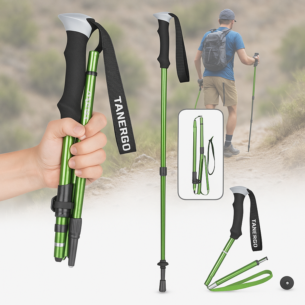 Foldable Lightweight Aluminum Hiking Poles – Trekking Sticks