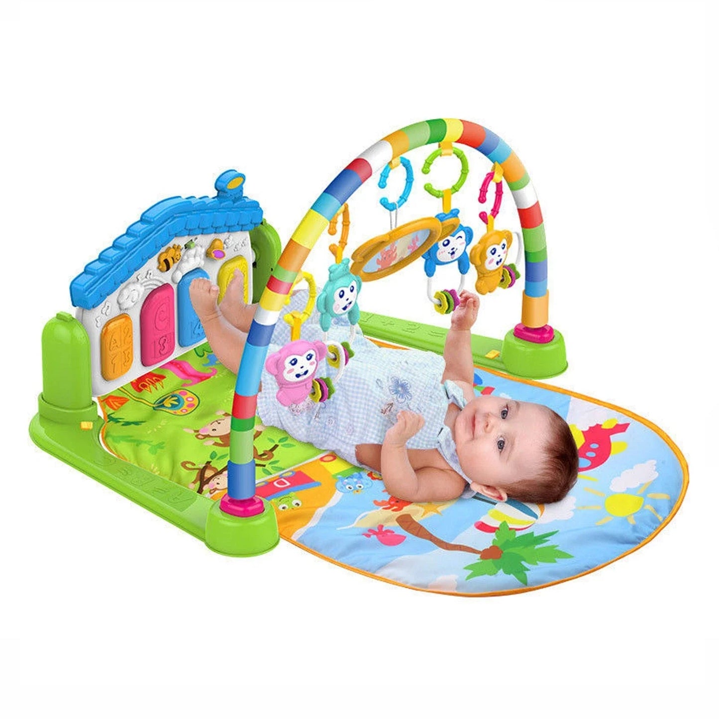 3-in-1 Baby Piano Play Gym Mat - Infant Activity Centre