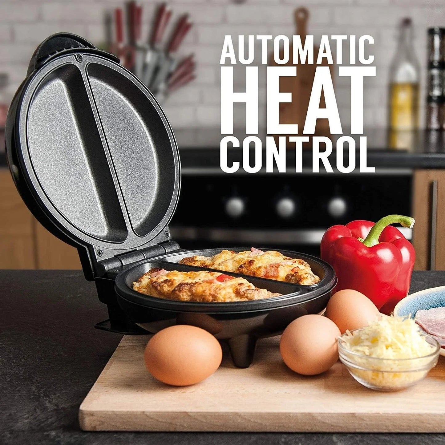 Dual Omelette Maker - Non-Stick, No Flip Required