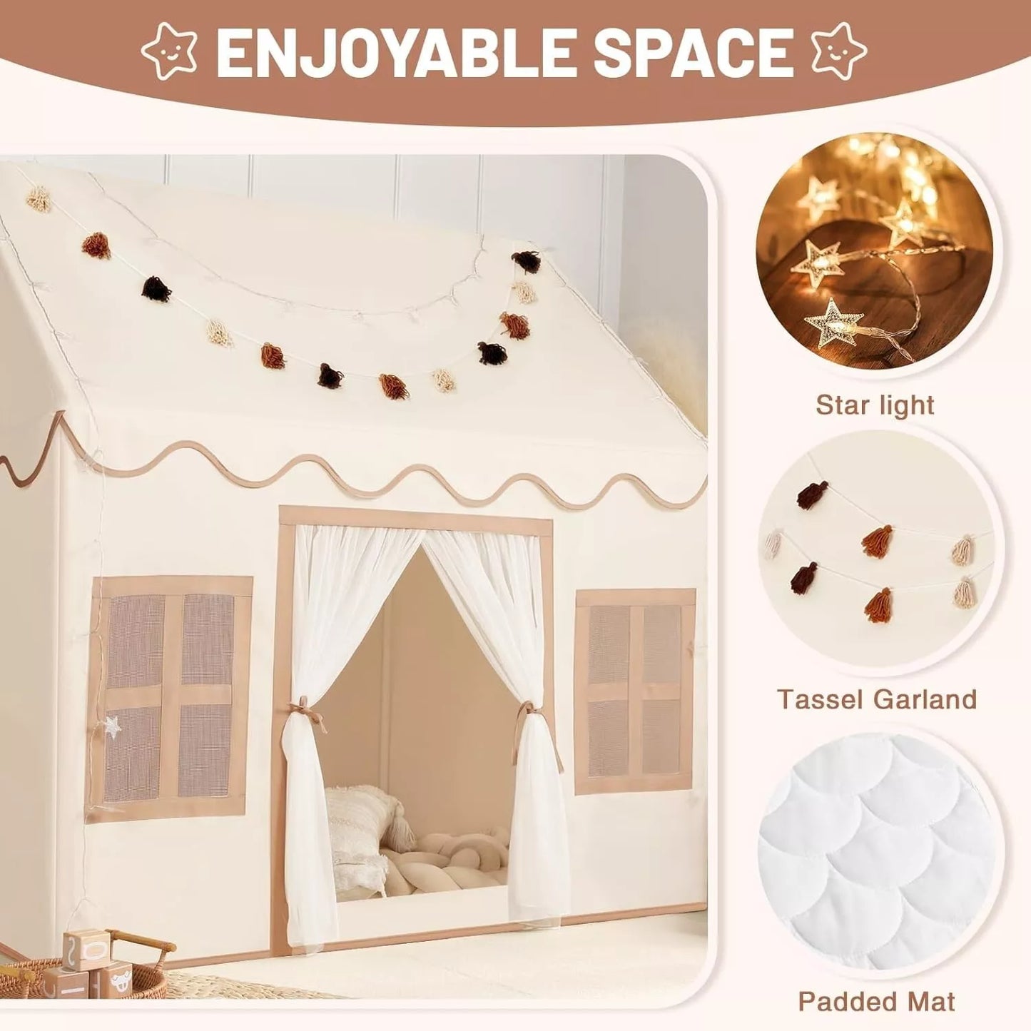 Kids Indoor Play Tent - Large Playhouse