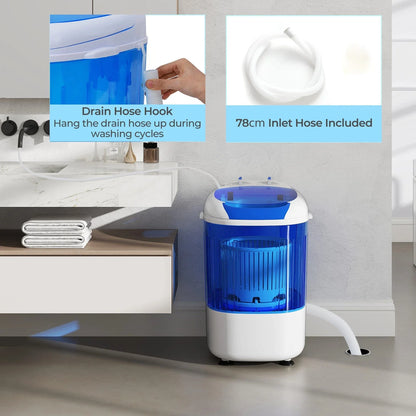 Compact Portable Mini Washing Machine - 2.5kg Wash & Spin