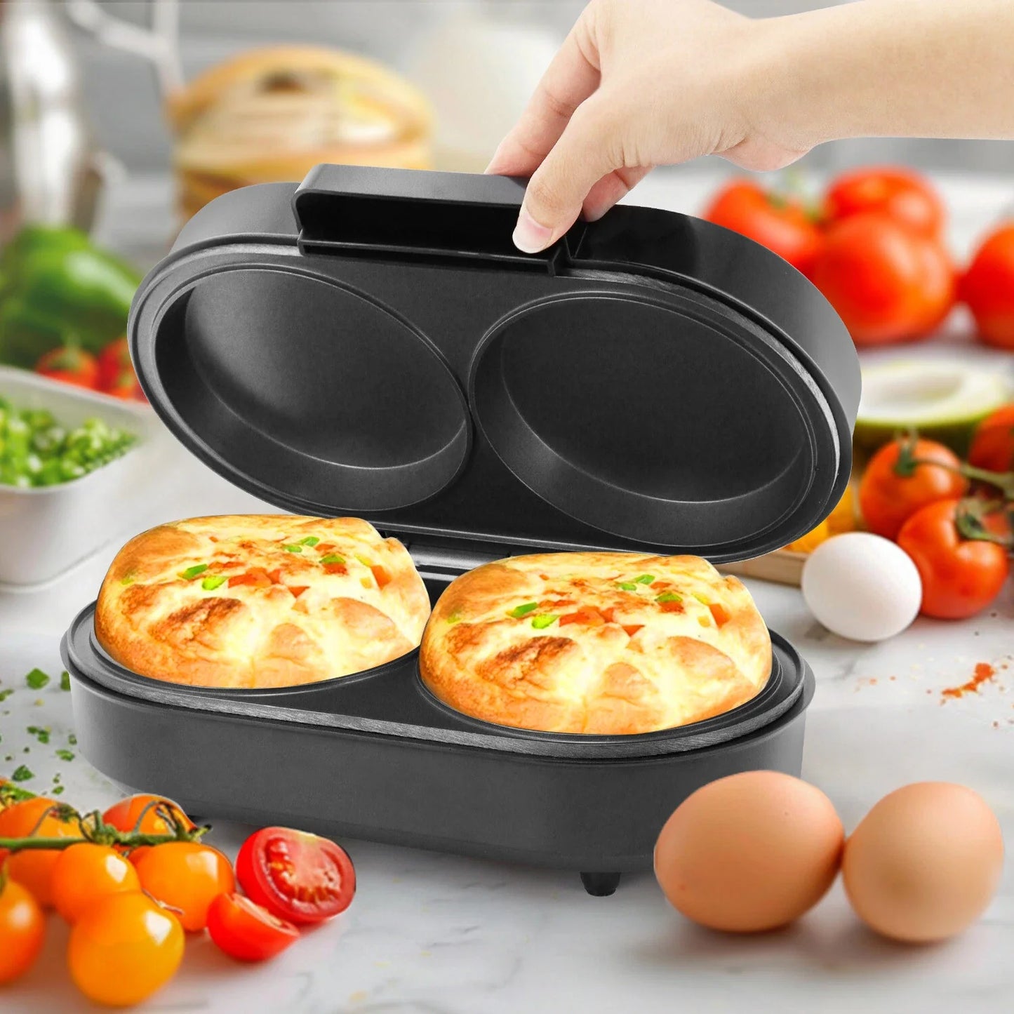 Electric Omelette Maker - Dual Non-Stick Cooker