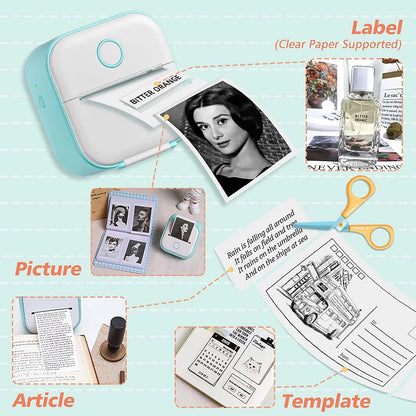 Mini Portable Sticker & Label Printer - Bluetooth, Inkless