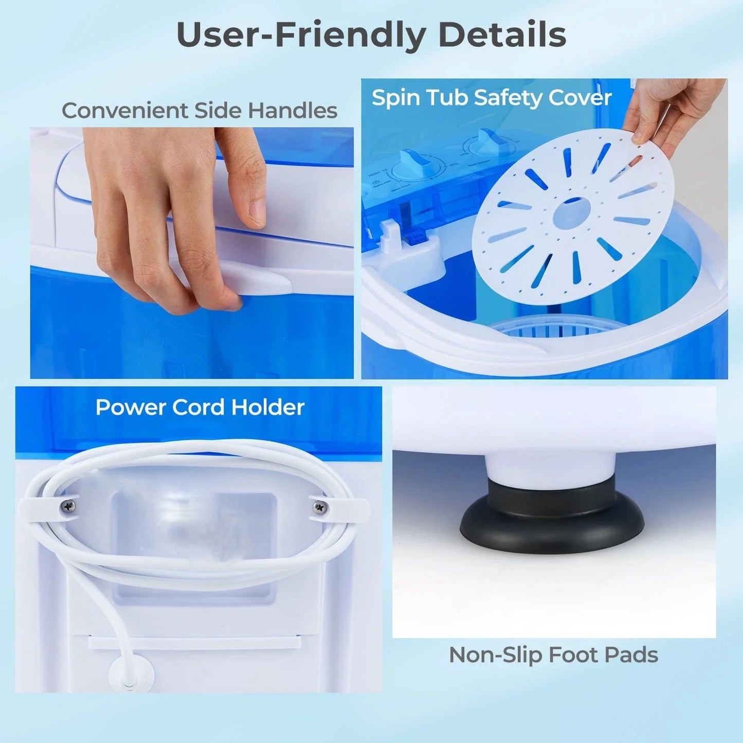 Compact Portable Mini Washing Machine - 2.5kg Wash & Spin