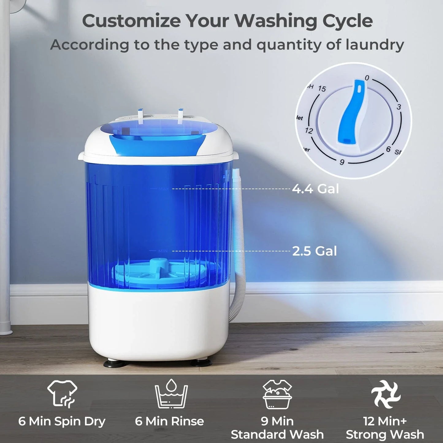 Compact Portable Mini Washing Machine - 2.5kg Wash & Spin