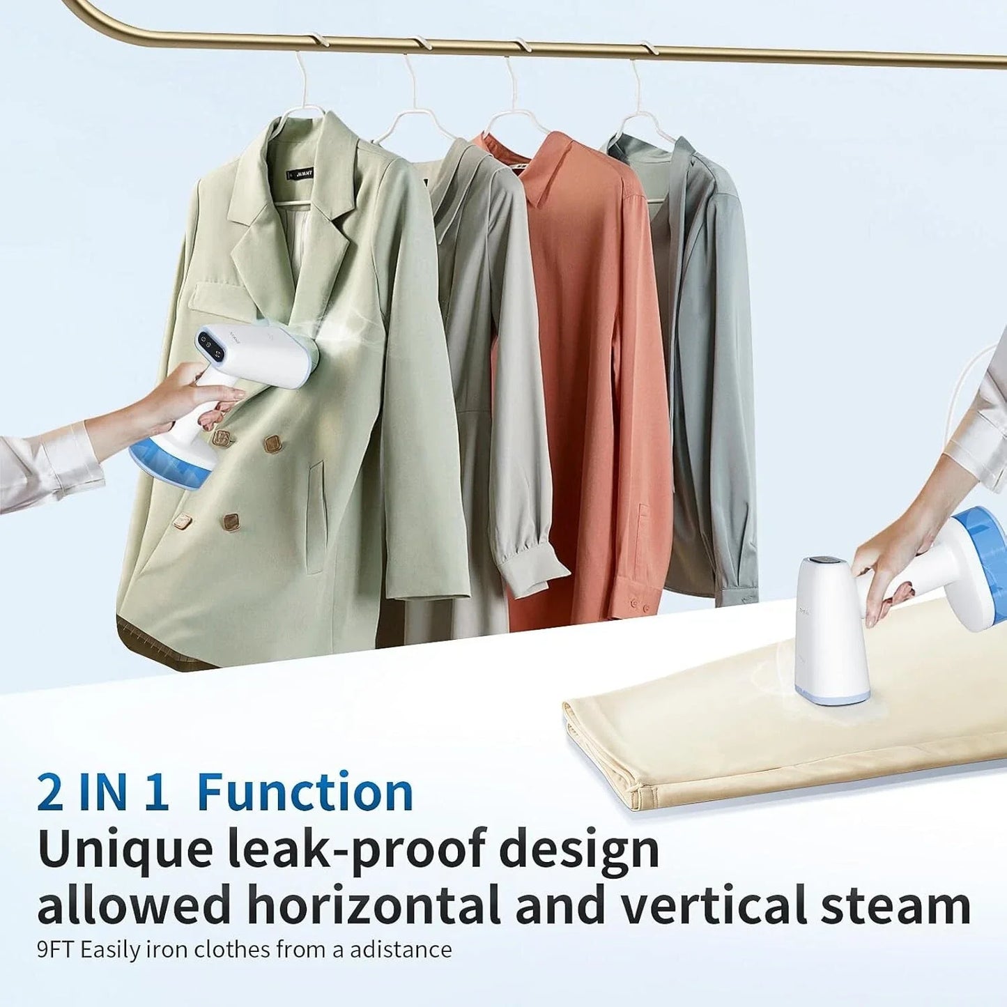 Handheld Garment Steamer - Portable Wrinkle Remover